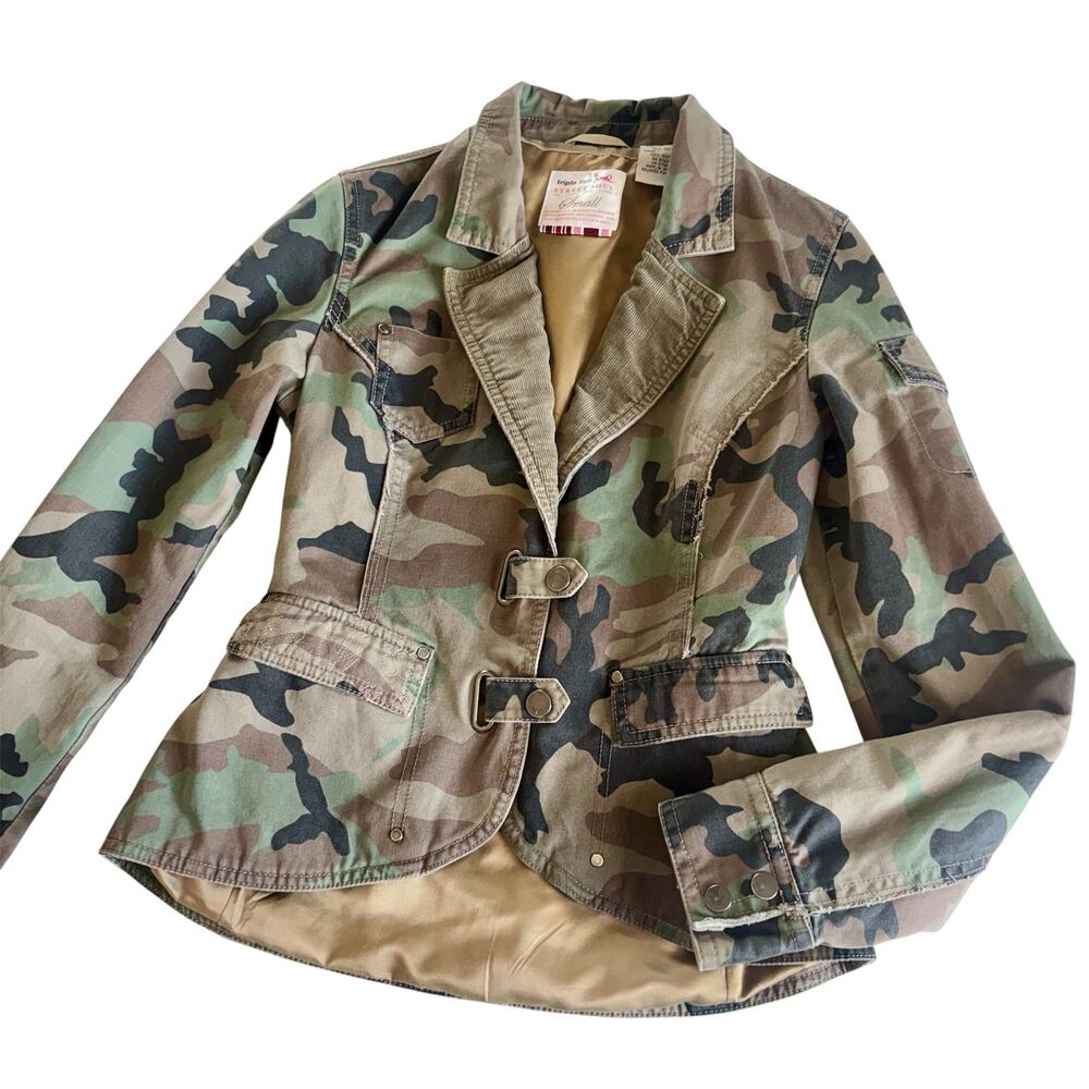 Vintage Y2K Triple Five Soul Woodland Camouflage Blazer Jacket Women’s Small
